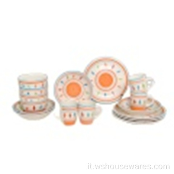 Dinnerware dipinto a mano arancione